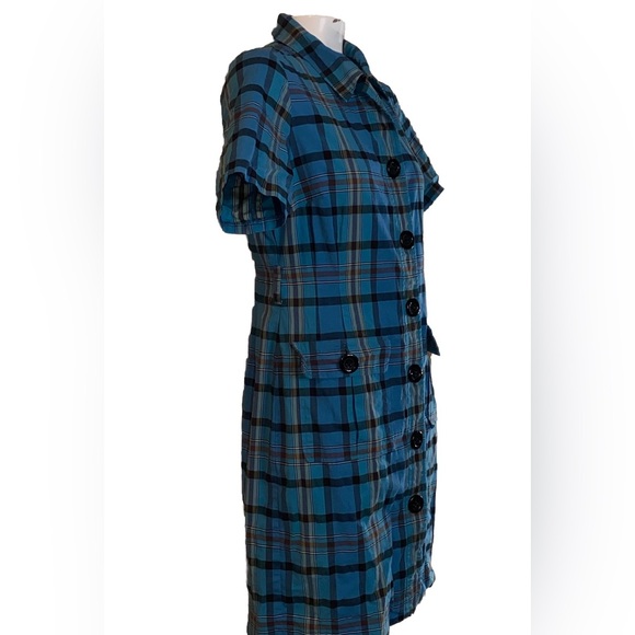 Pendleton Plaid Button Shirt Dress Short Sleeve - Picture 8 of 13